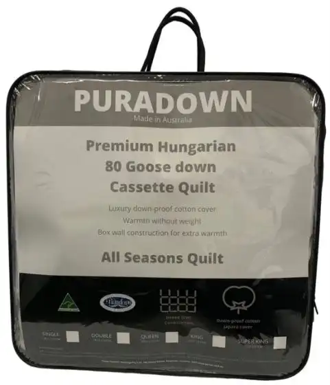 Puradown ALL SEASON Premium Hungarian 80% Goose Down 20% Goose Feather Quilt