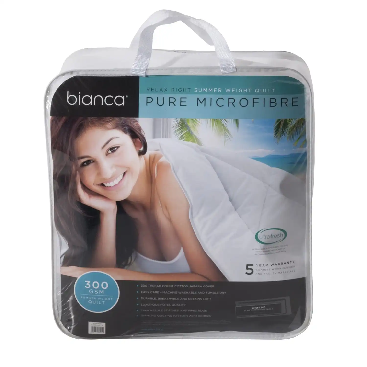 Bianca Bedding RELAX RIGHT PURE MICROFIBRE 300GSM SUMMER WEIGHT QUILT