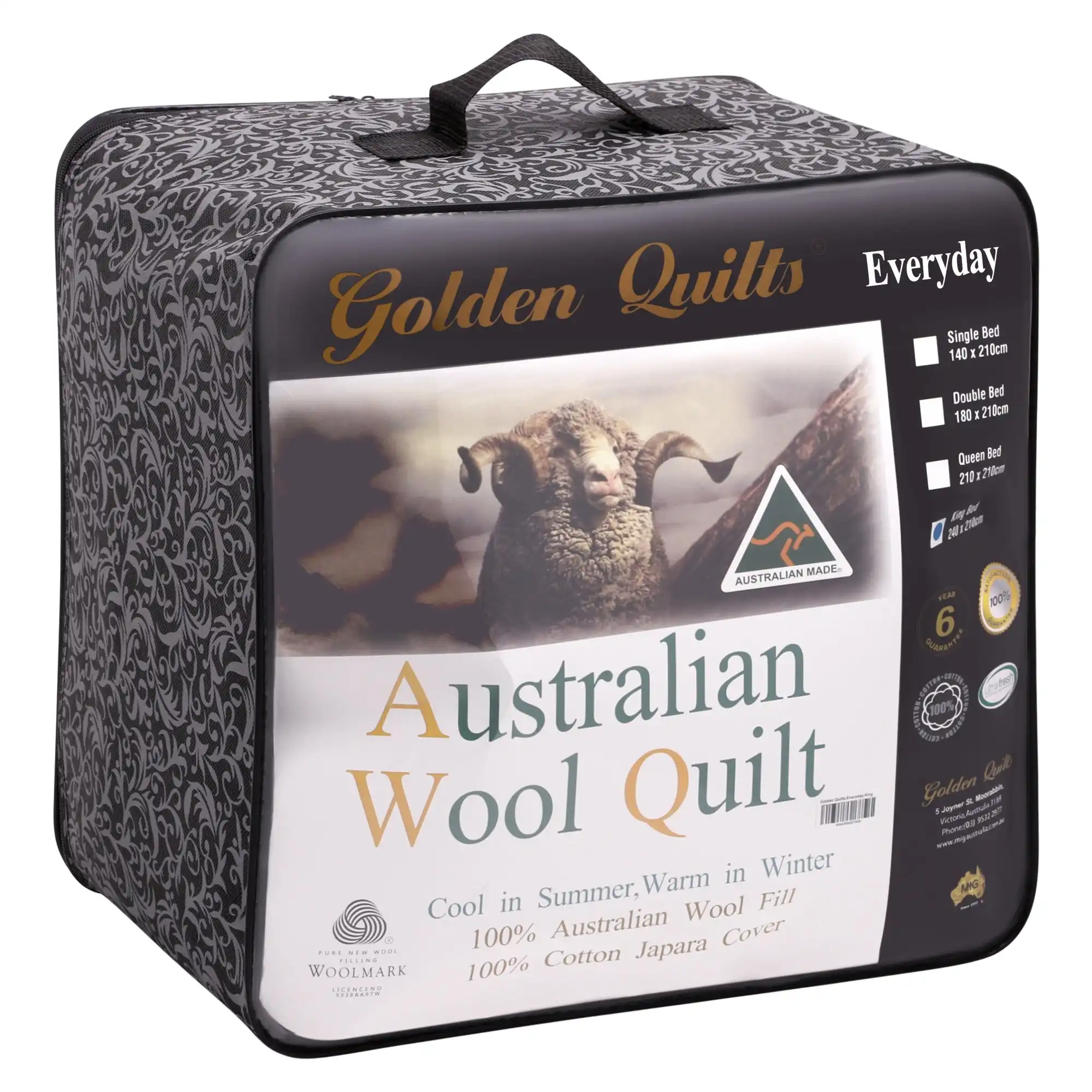 Golden Quilts 250GSM 100% Wool Quilt