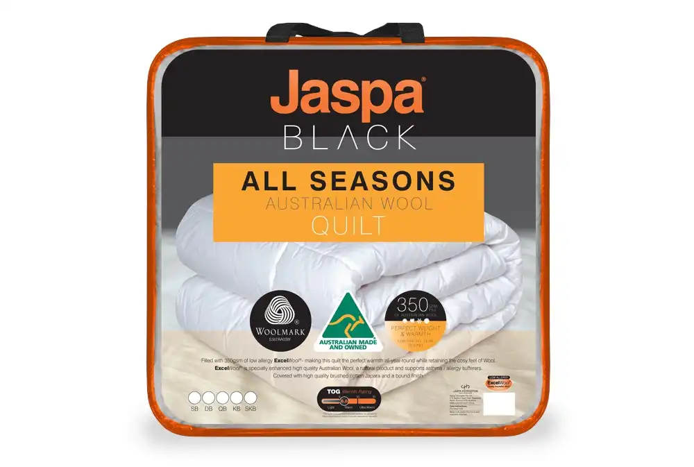 Jaspa Black All Seasons Wool Quilt