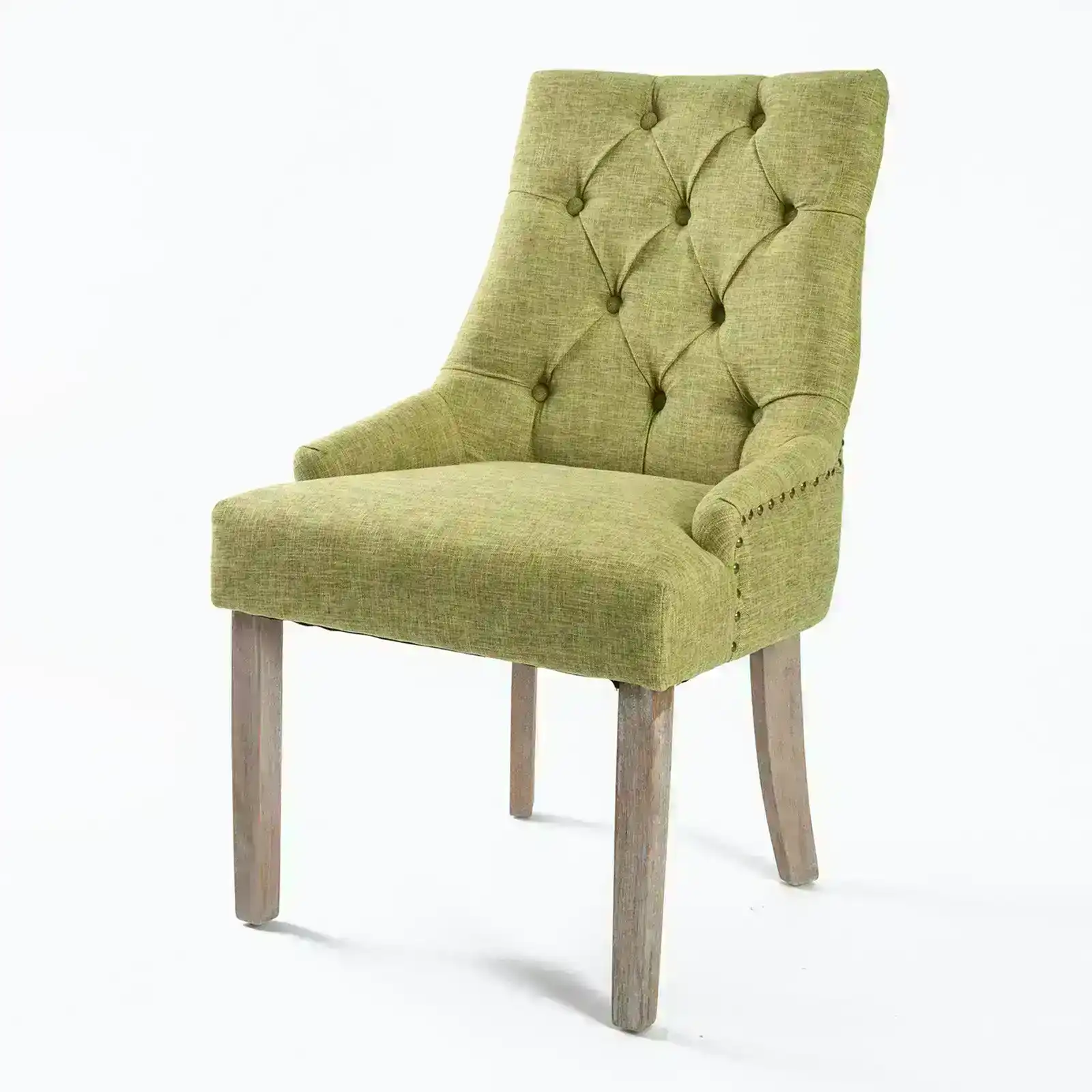 1X French Provincial Oak Leg Chair AMOUR - GREEN