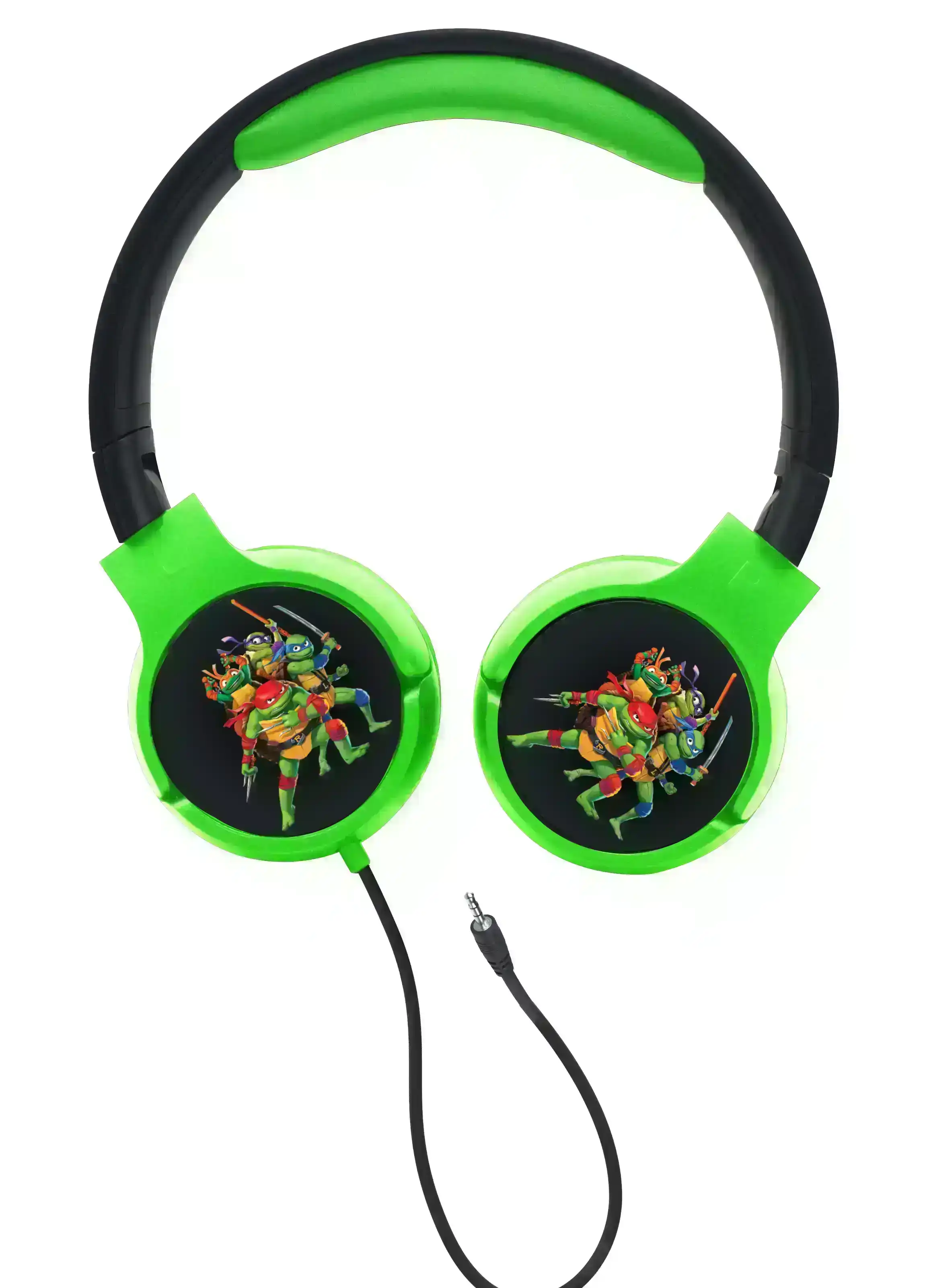 TMNT Wired Kids Foldable Headphones - Safe Audio for Young Ninja Turtles Fans