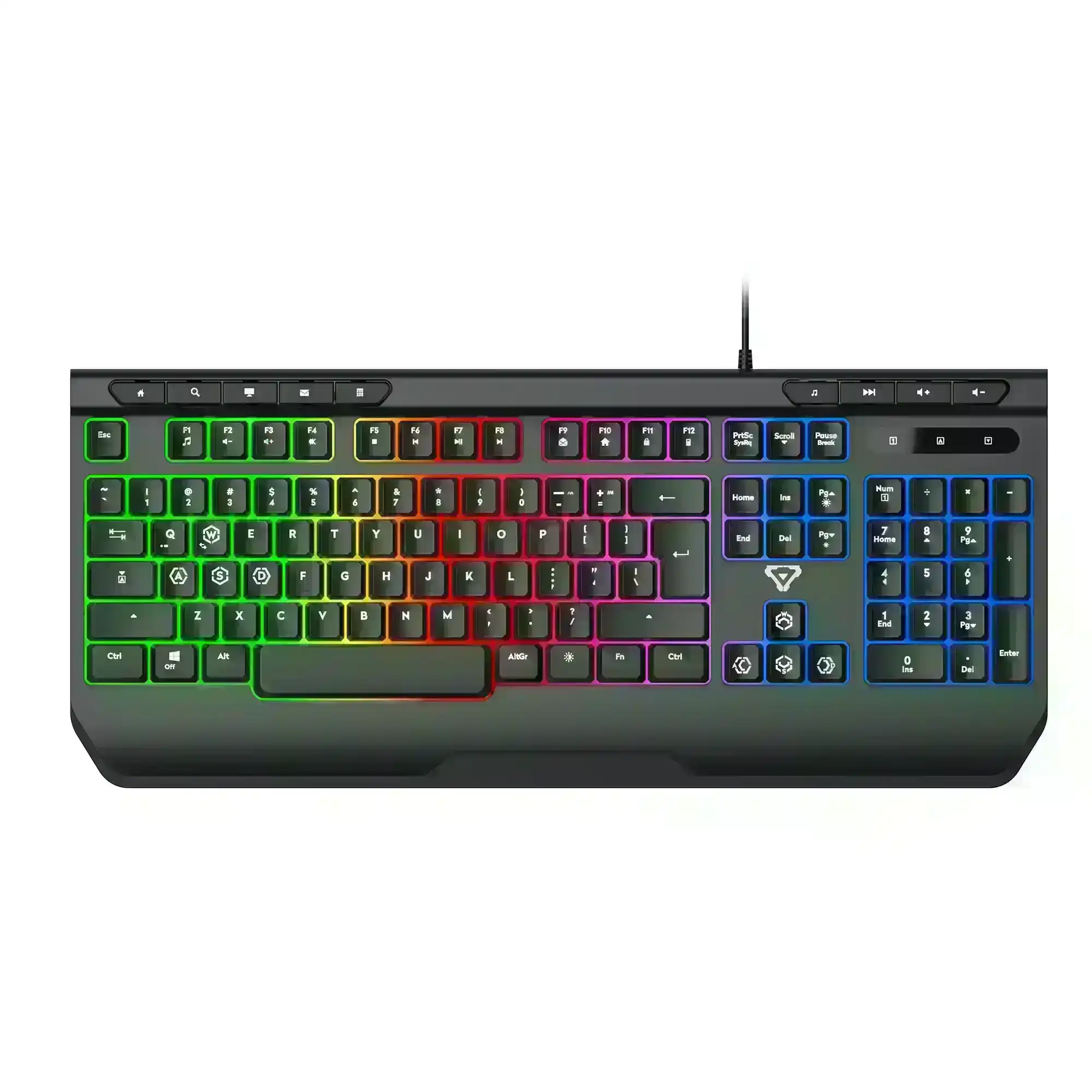 Laser USB Wired Gaming Keyboard RGB LED Backlit PC 104 Keys RGB