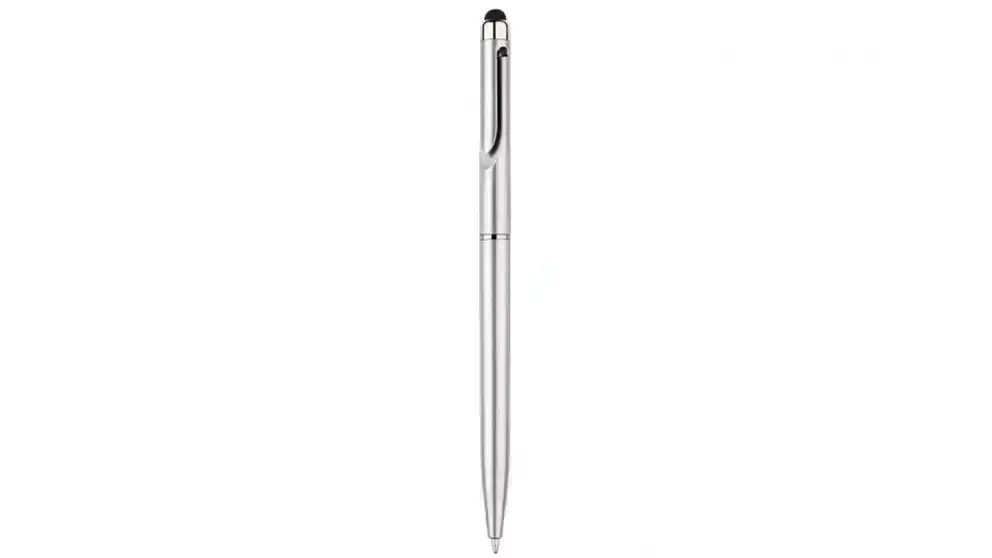 Precision Silver 2-in-1 Stylus & Ballpoint Pen for Touchscreen Devices