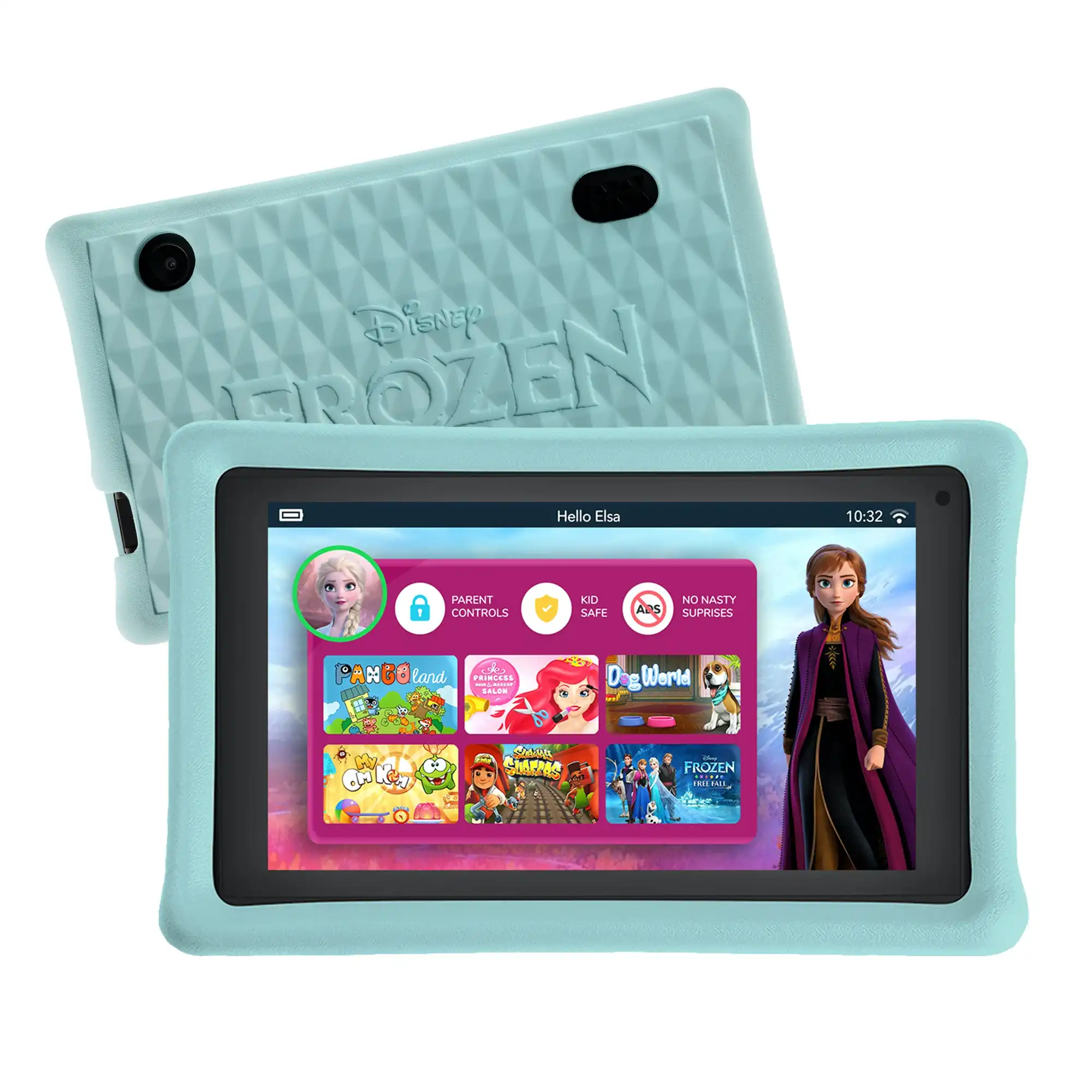 Pebble Gear Disney Kids Tablet 16GB Blue Frozen with Child-Friendly Case HD WiFi