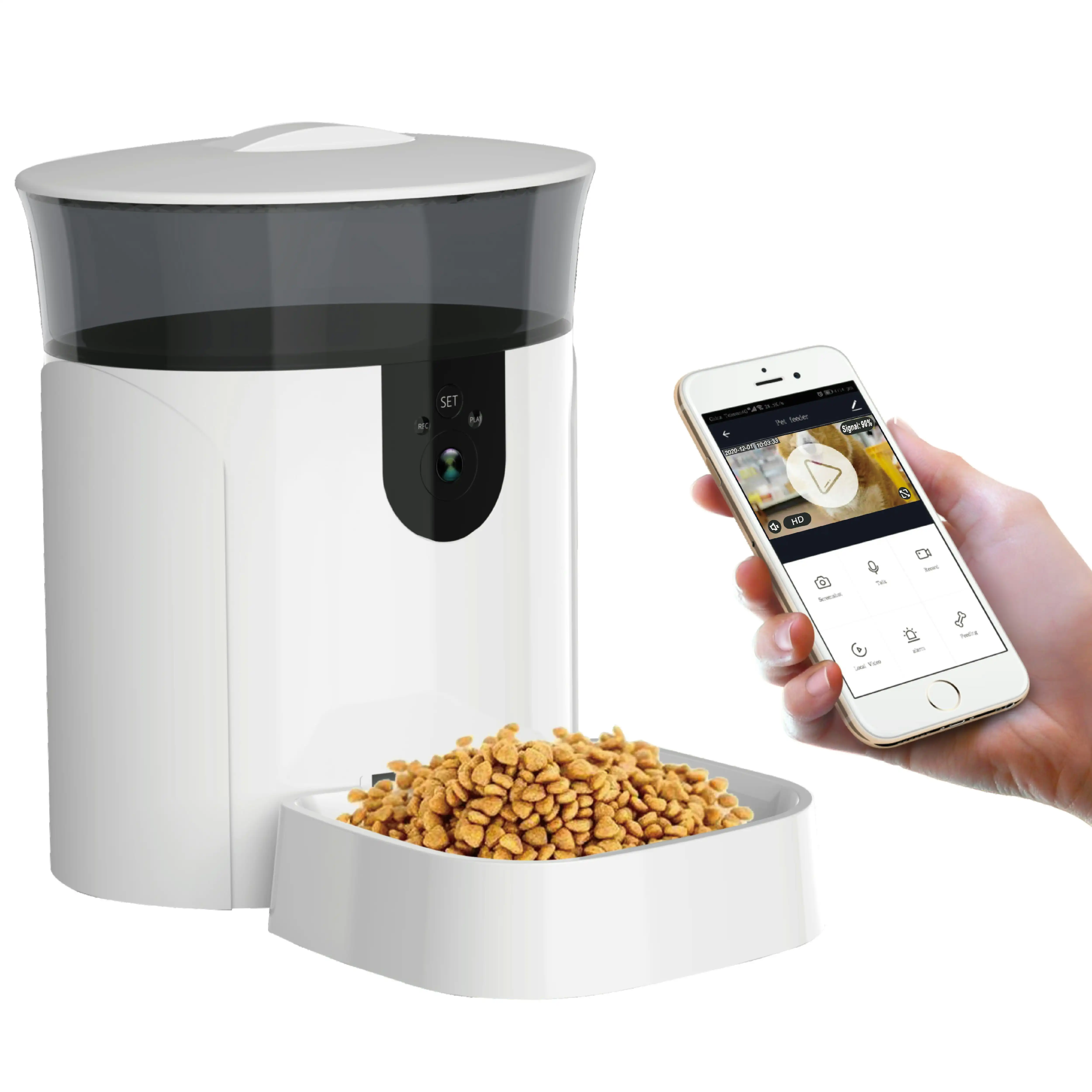 Tech 4 Pets 7L Smart Pet Feeder with Camera - Automatic or Schedule, Wifi, App