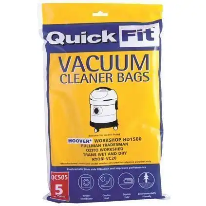 CleanUp by Quickfit CU 505 Replacement Vacuum Bags (5 Pack)