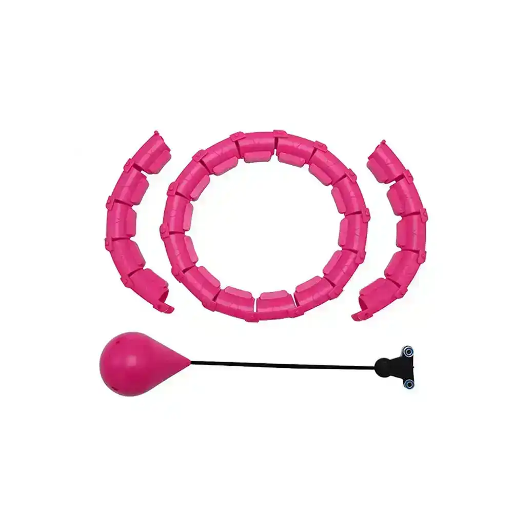 24 Knots Fitness Smart Hula Hoop Detachable Weighte Pink