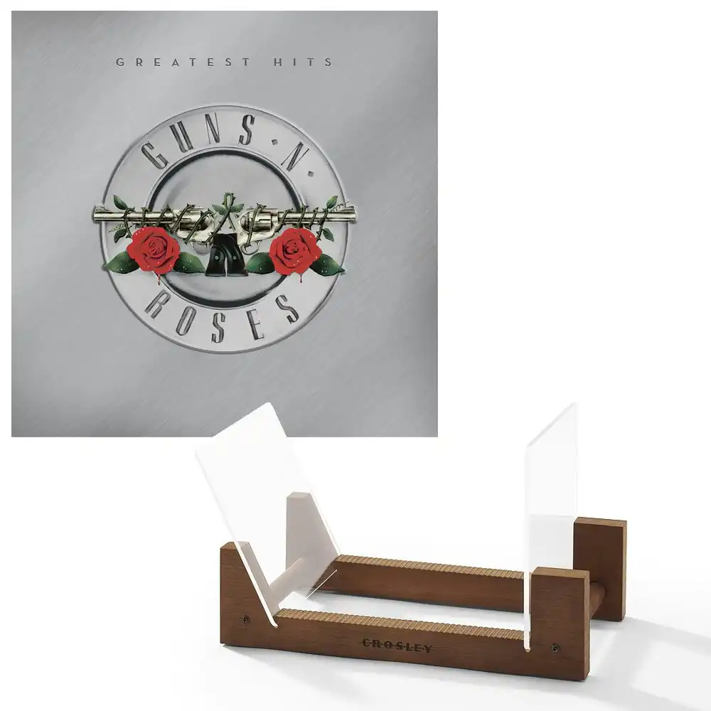 Guns N Roses Greatest Hits - Double Vinyl Album & Crosley Record Storage Display Stand