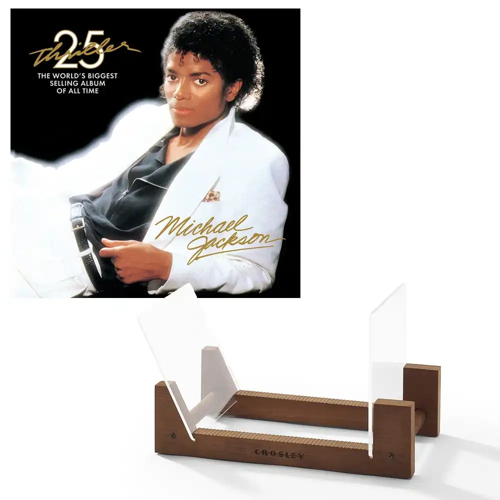 Michael Jackson Thriller Vinyl Album & Crosley Record Storage Display Stand