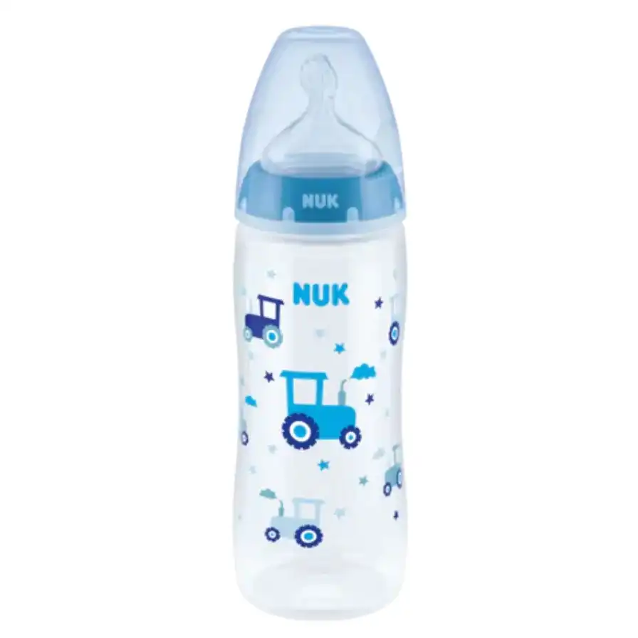 NUK First Choice+ Baby Bottle 6-18m 360ml, Anti-Colic, Temperature Control, Silicone Teat, BPA-Free - Assorted
