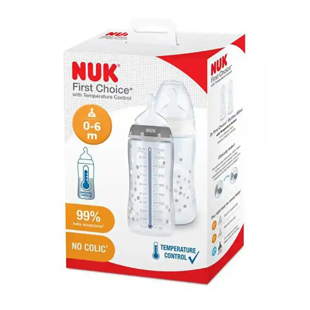 NUK First Choice Temperature Control Bottle 300ml x 2
