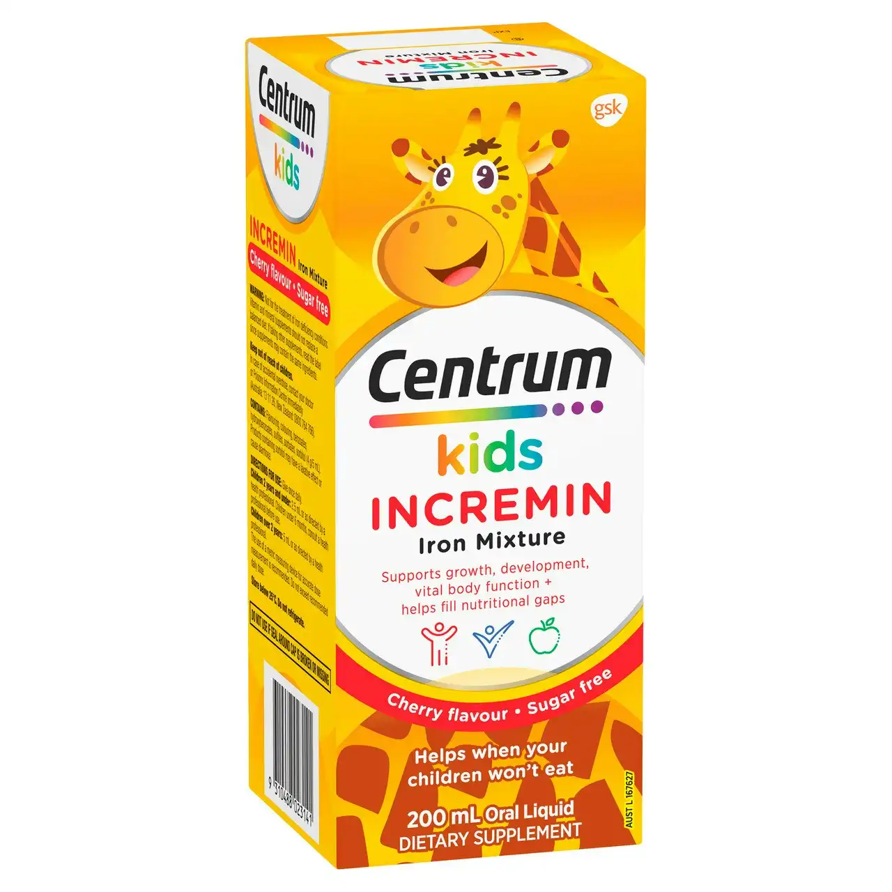 Centrum Kids Incremin Iron Mixture Oral Liquid Cherry 200mL