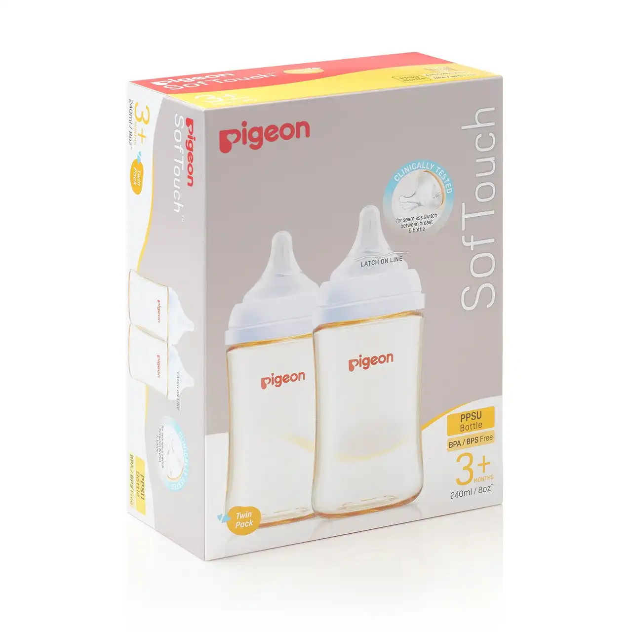 PIGEON Softouch Bottle PPSU Twin Pack 240ml