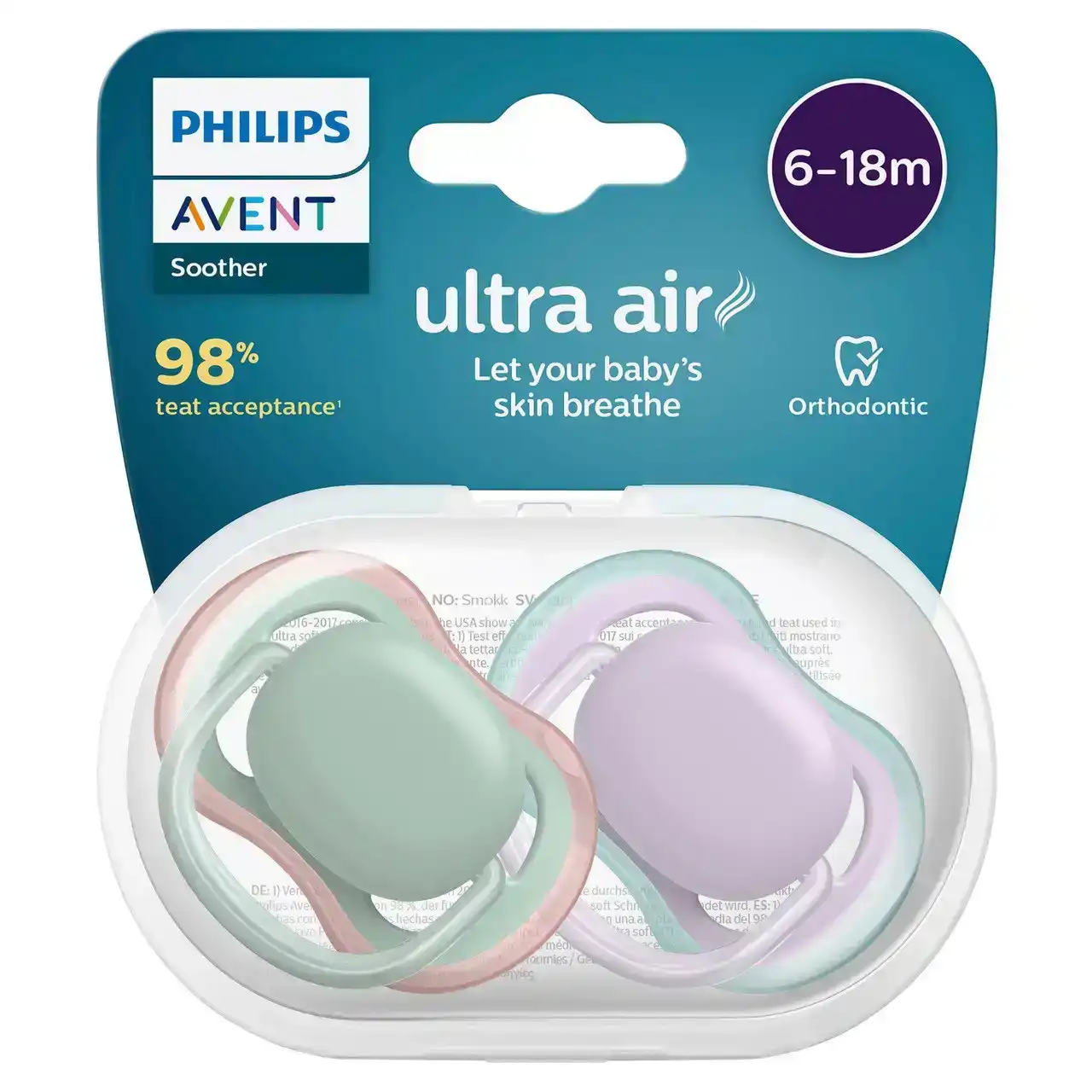 Avent Ultra Air Soother 6-18 Months 2 Pack