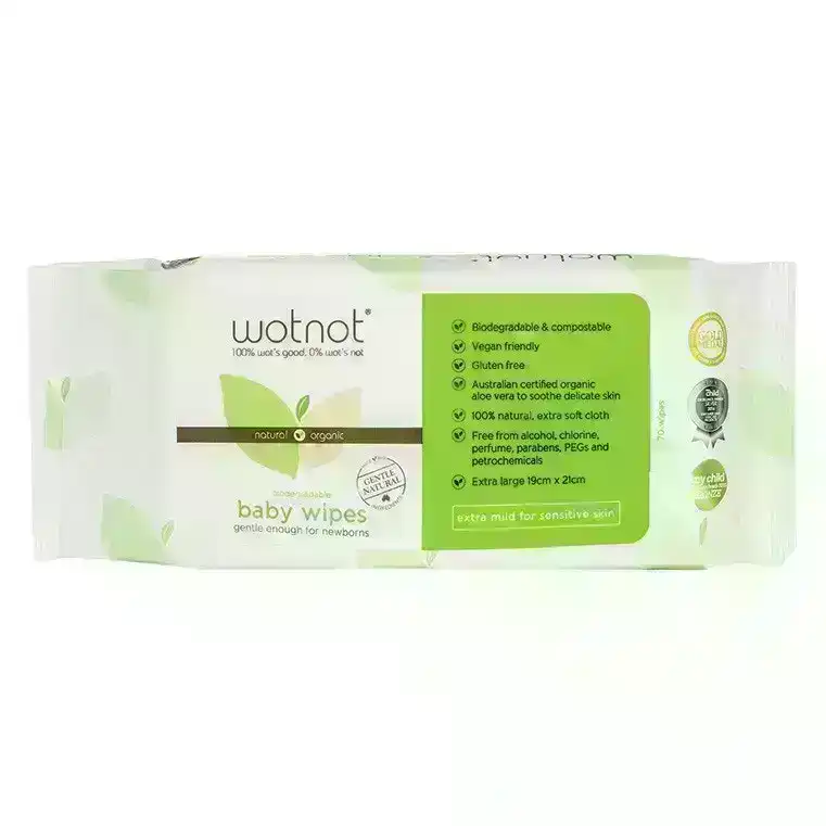 Wotnot Biodegradable New Born Wipes 70 Pack