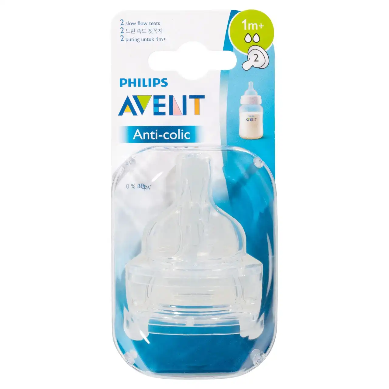 Avent Anti-colic Slow Flow Teats 2 Pack