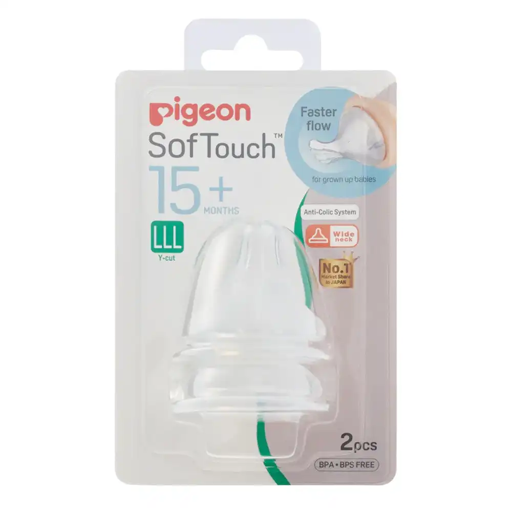 PIGEON Softouch Peristaltic Plus Teat LLL 2 Pack