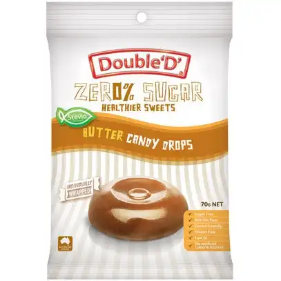 Double 'D' Zero % Sugar Butter Candy Drops 70g