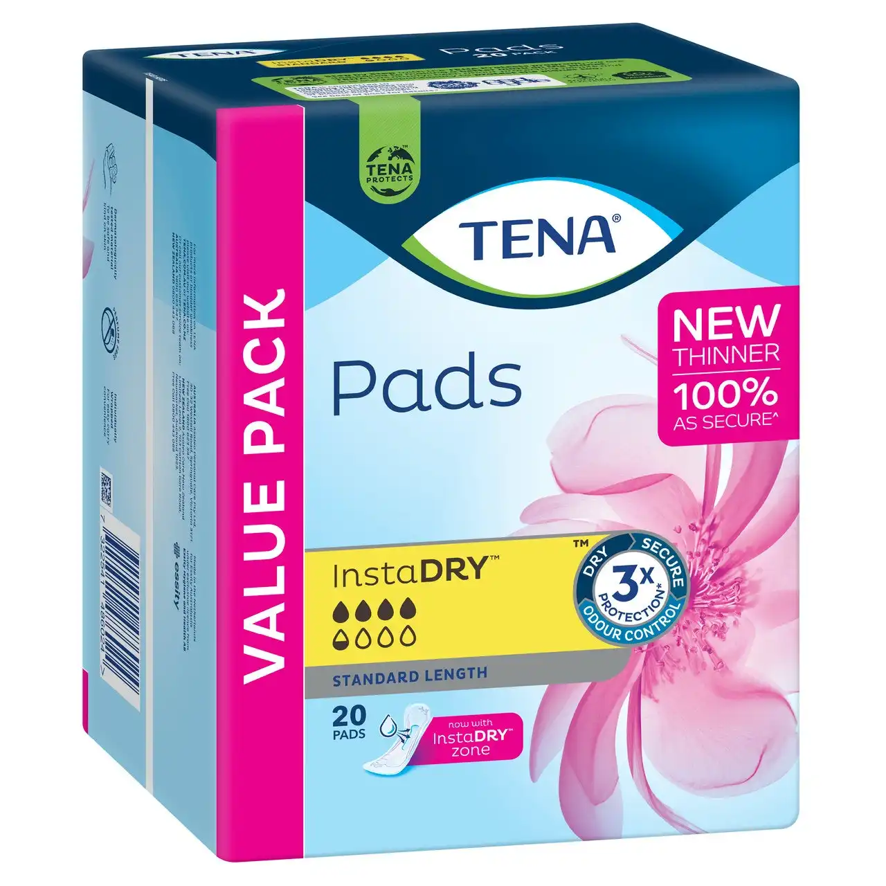 TENA Pads InstaDRY(TM) Standard Length 20 pack