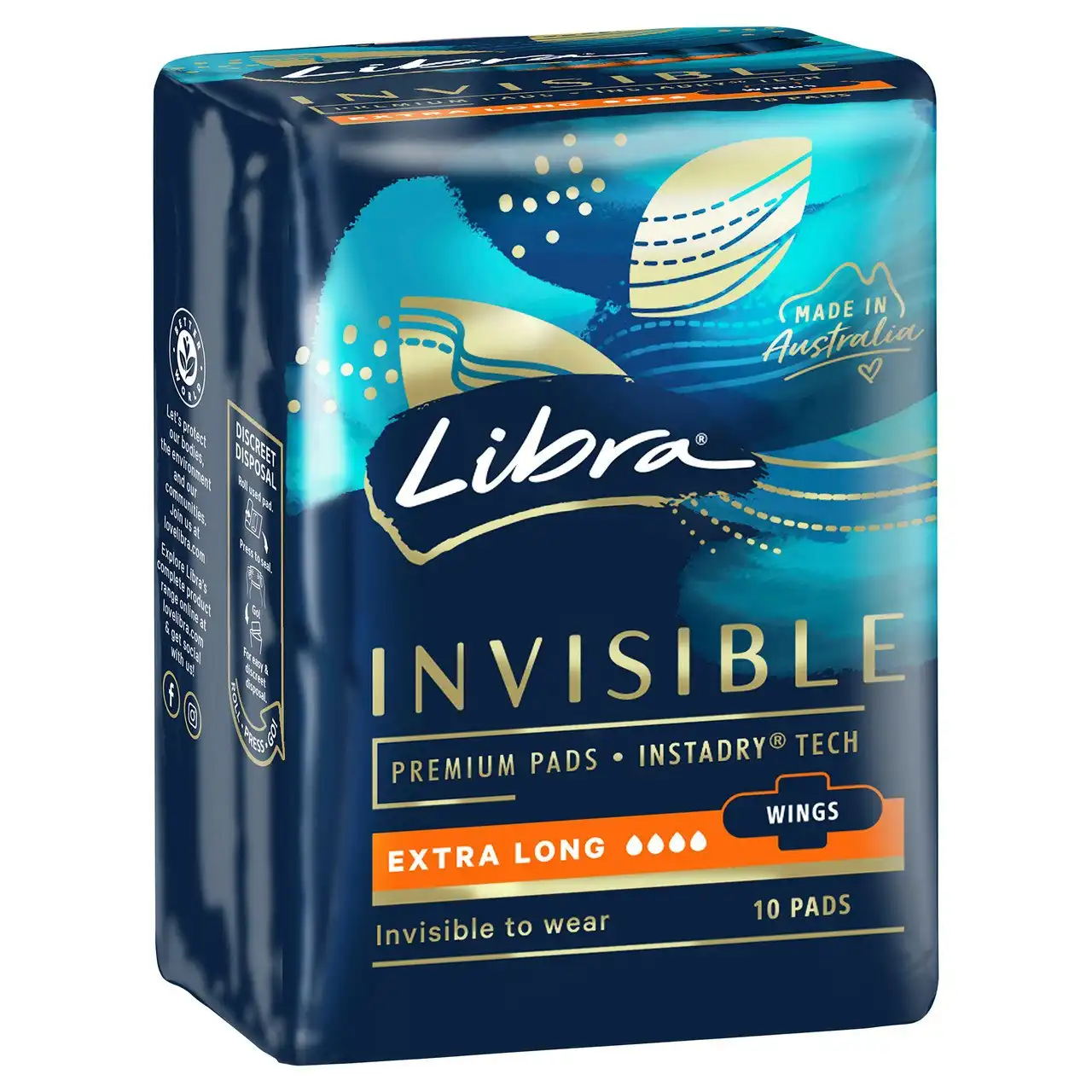 Libra Invisible Pads Goodnights Wings 10 pack