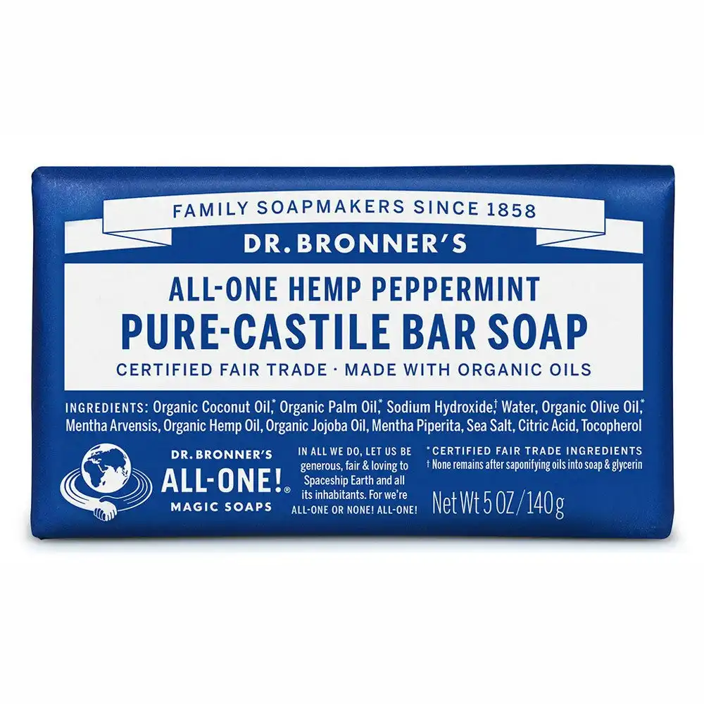 Dr. Bronner's Pure-Castile Peppermint Bar Soap 140g