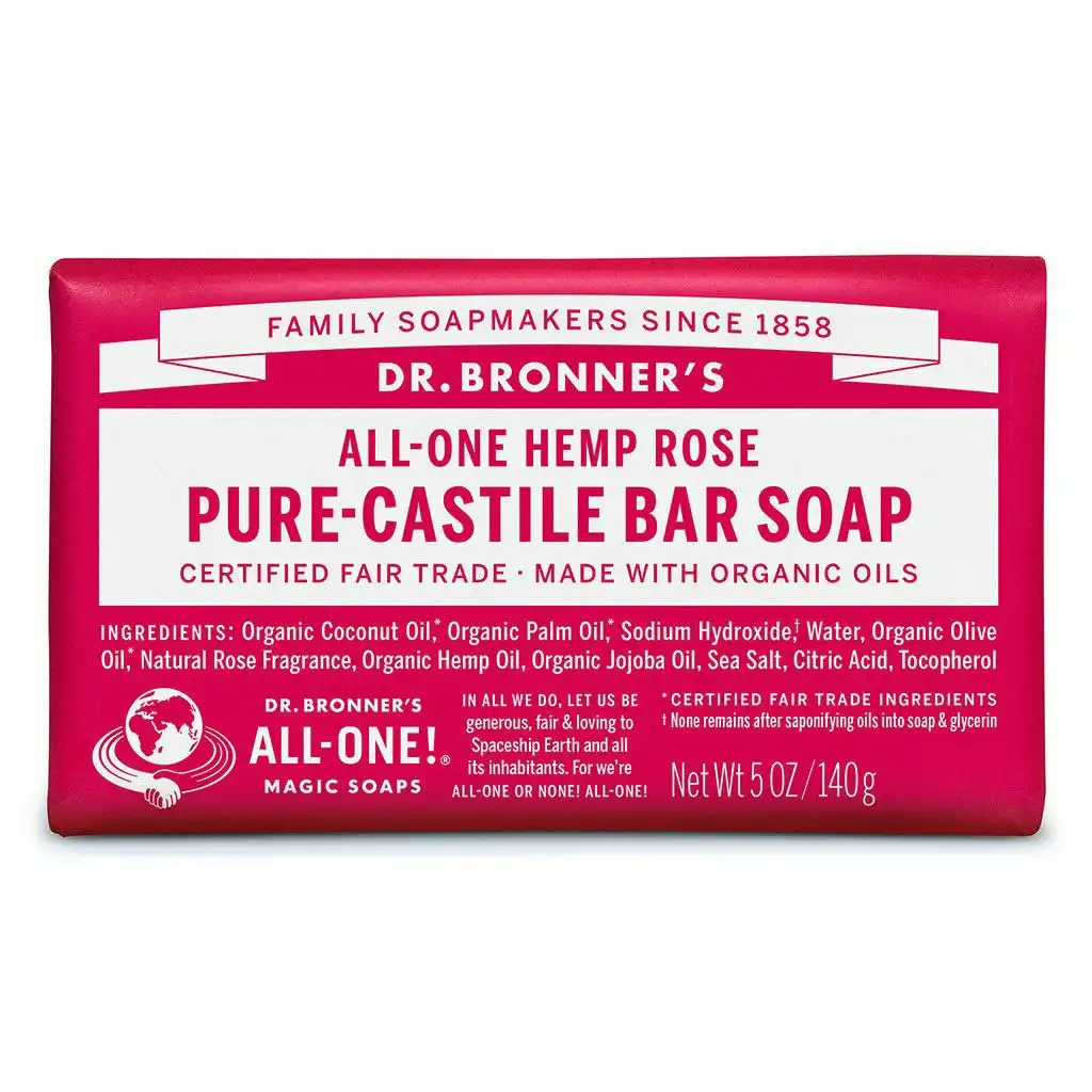 Dr. Bronner's Pure-Castile Rose Bar Soap 140g