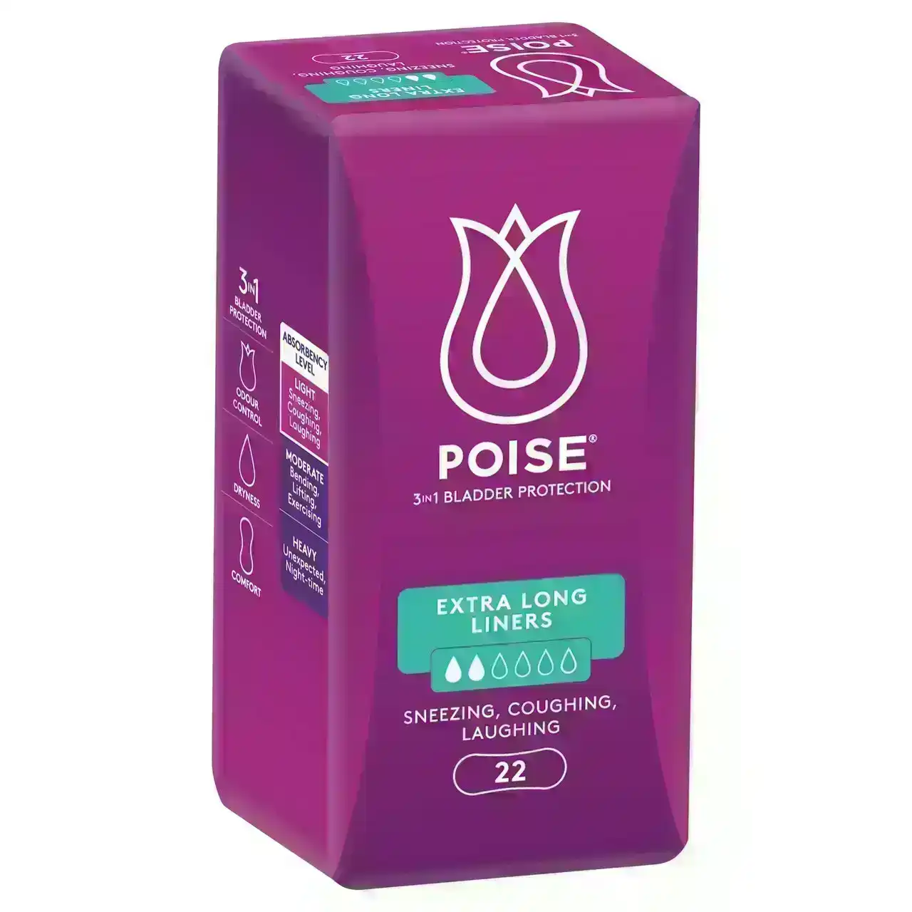 Poise Liners For Bladder Leaks Extra Long 22 Pack