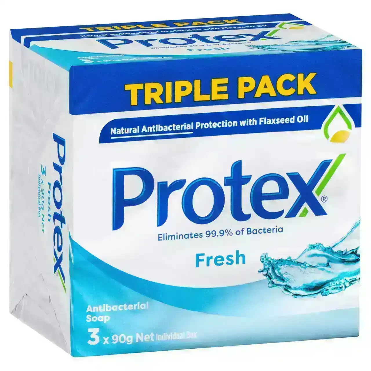 Protex Fresh Antibacterial Bar Soap Long Lasting Freshness Dermatologist Tested 3 x 90g