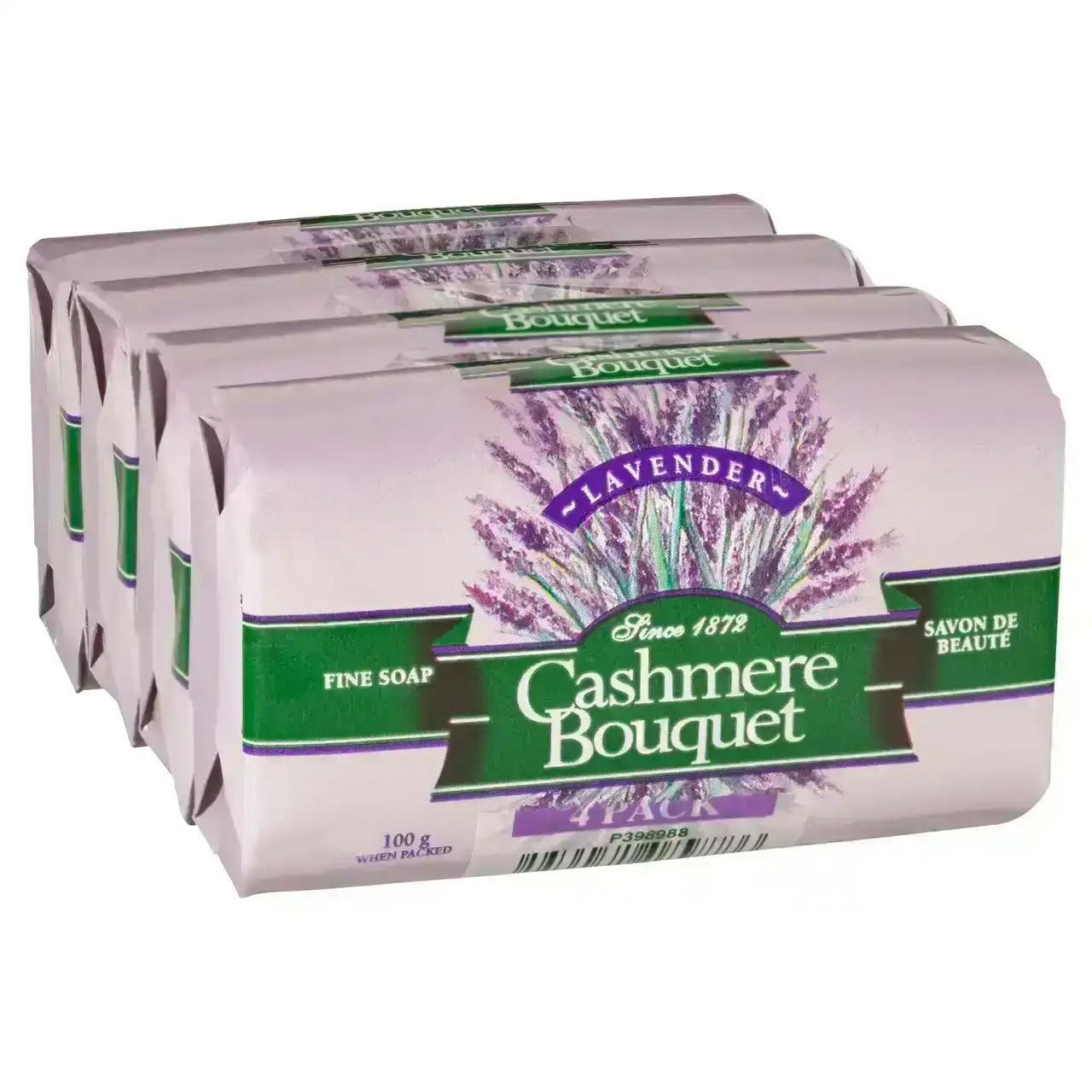 Cashmere Bouquet Fine Bar Soap, 4 x 100g, Lavender