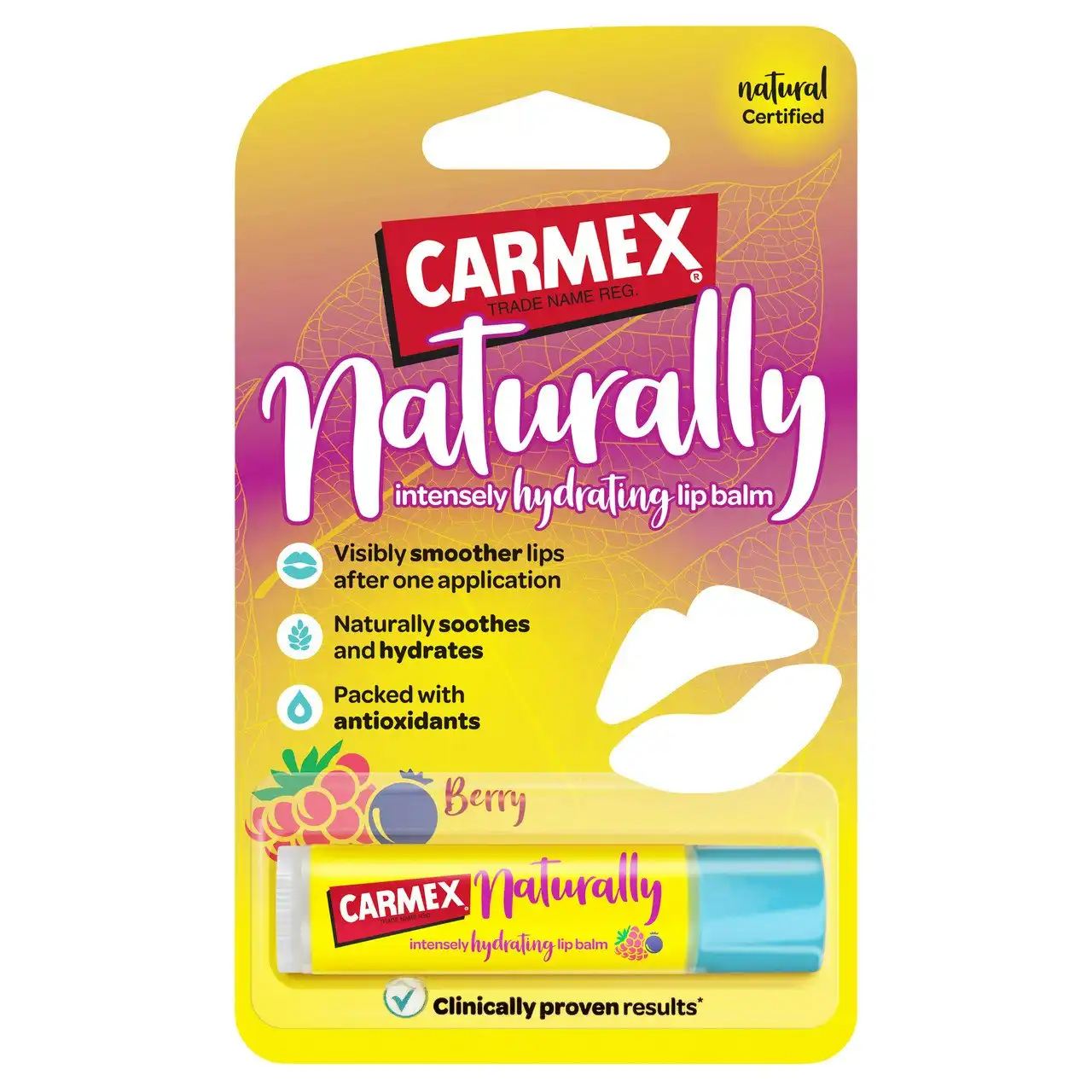 Carmex 'NATURALLY' BERRY intensely hydrating lip balm