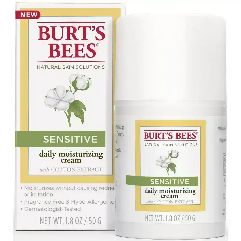 Burt&#39;s Bees Senstive Daily Moisturizing Cream With Cotton Extract 50g