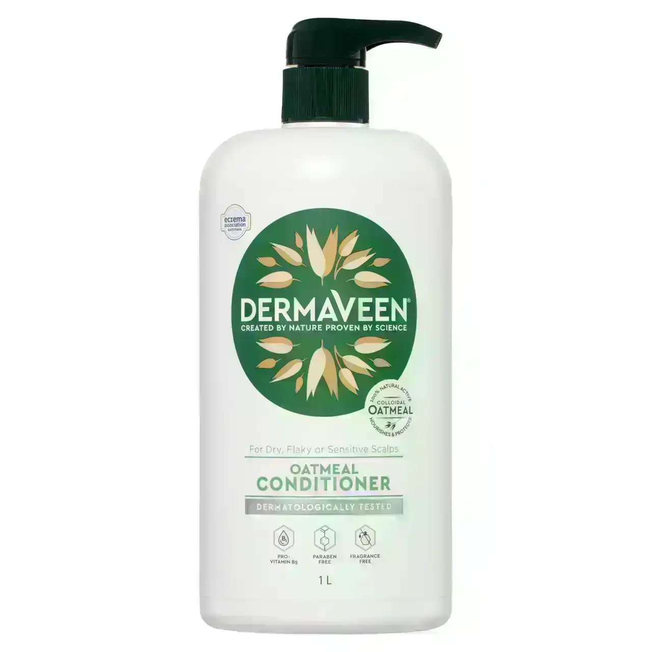 DermaVeen Oatmeal Conditioner for Dry, Flaky or Sensitive Scalps 1L