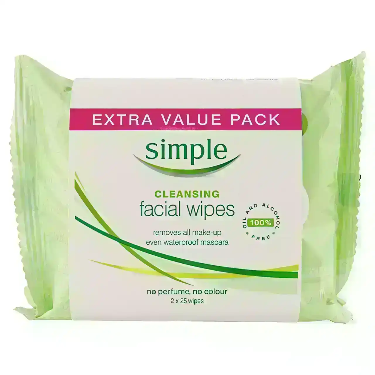 Simple Kind to Skin Facial Wipes Cleansing Twin Pack 50 Pack