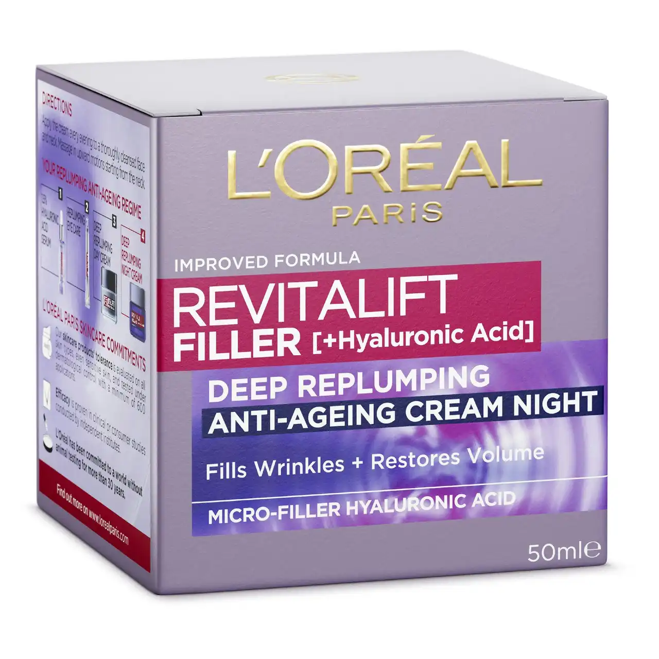 L'Oreal Paris Revitalift Filler [+Hyaluronic Acid] Replumping Night Moisturiser