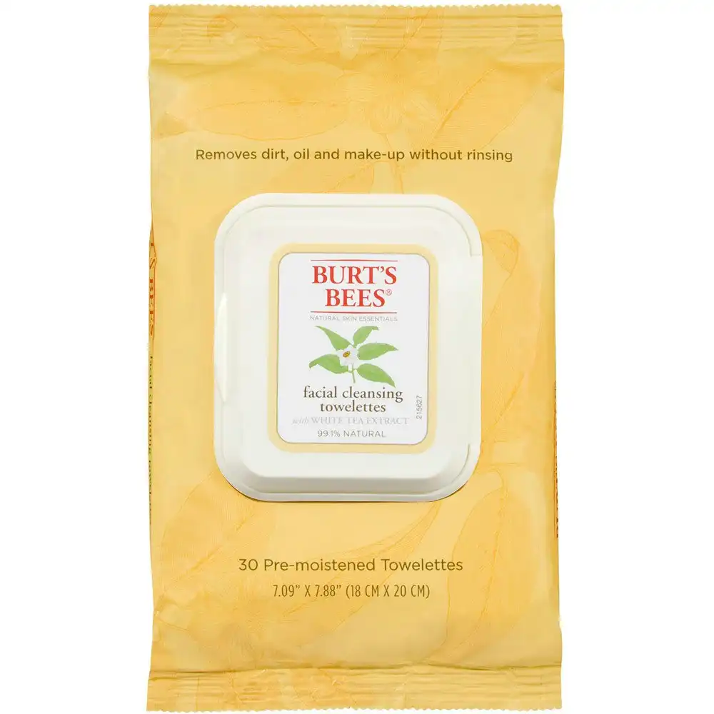 Burt's Bees Facial Cleansing 30 Towelettes With White Tea Extract