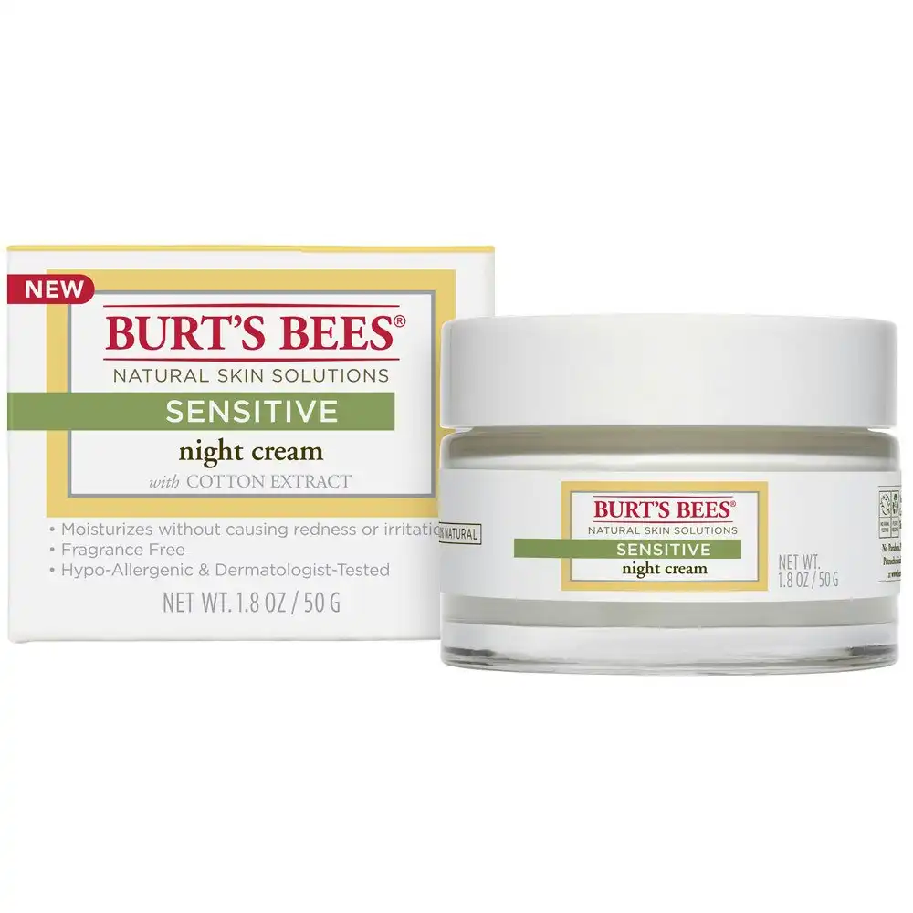 Burt's Bees Sensitive Night Cream With Cotton Extract 50g