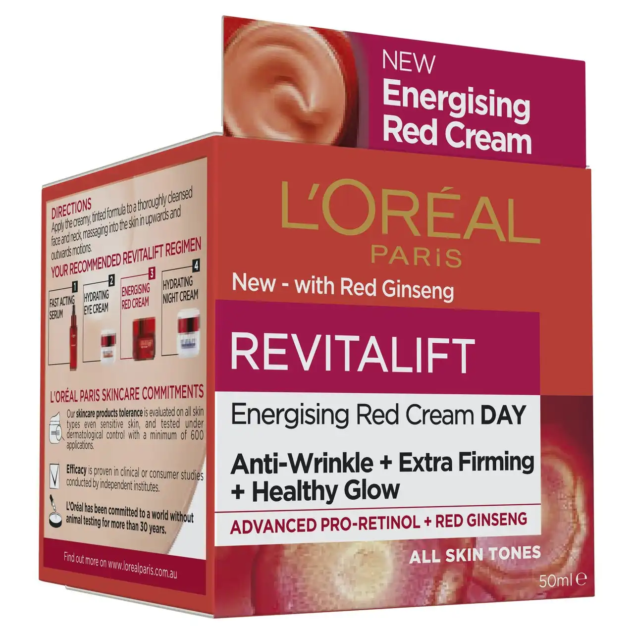 L'Oreal Paris Revitalift Classic Energising Red Day Cream, 50mL