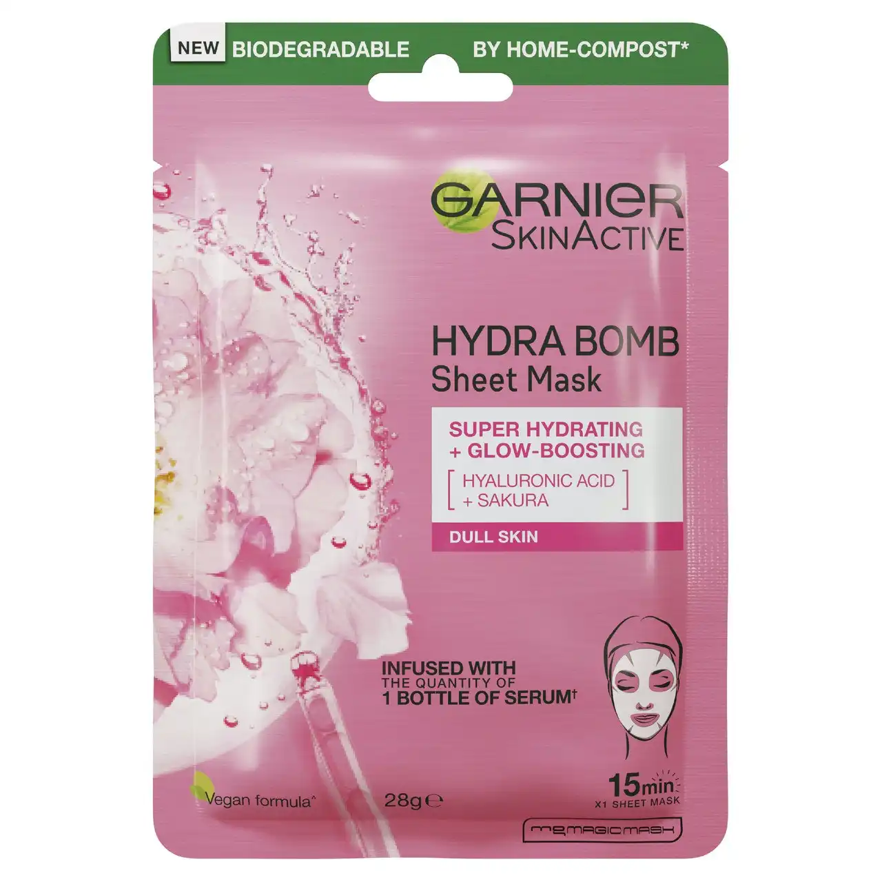 Garnier Hydra Bomb Hyaluronic Acid + Sakura Sheet Mask 28g