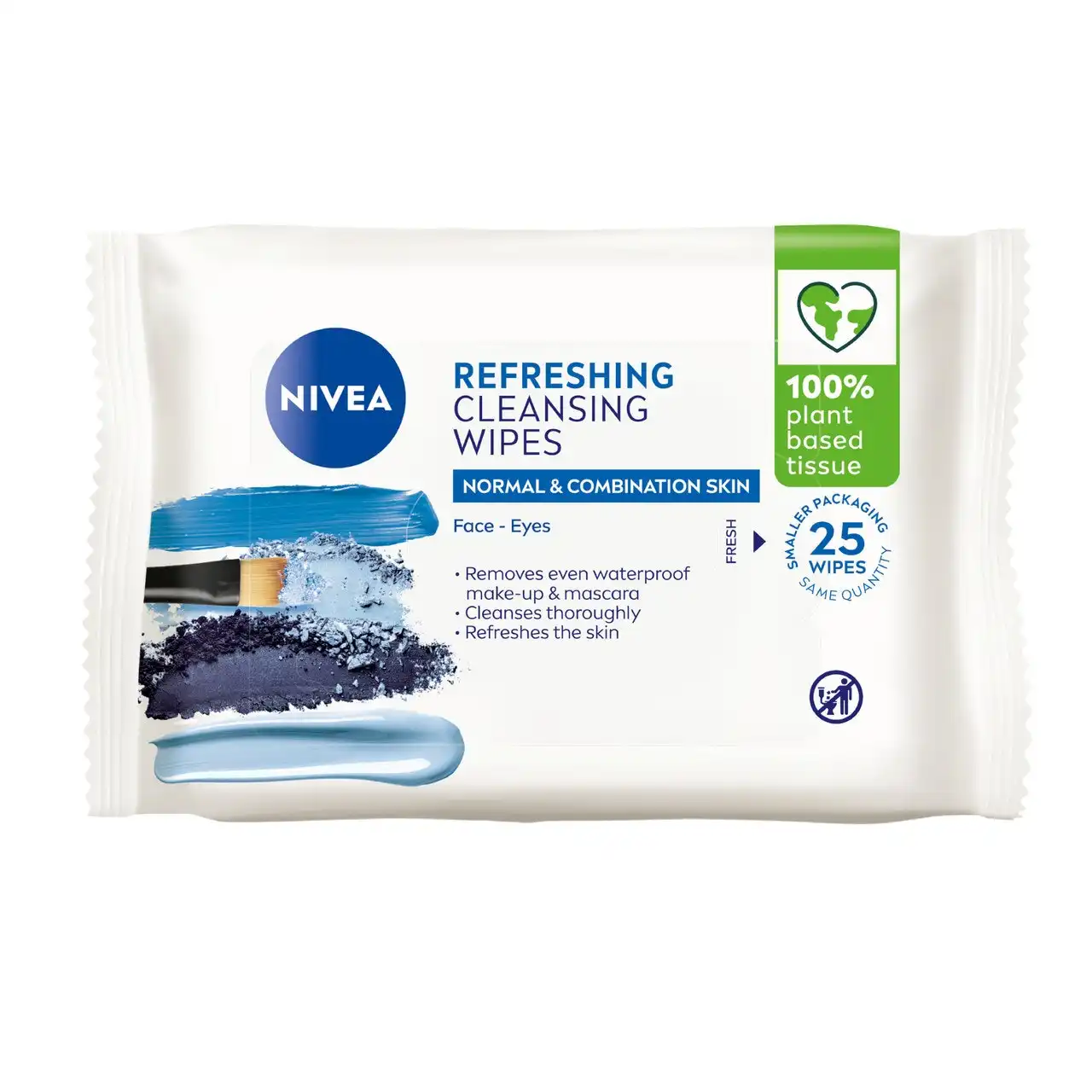 Nivea Refreshing Biodegradable Cleansing Wipes 25 pack