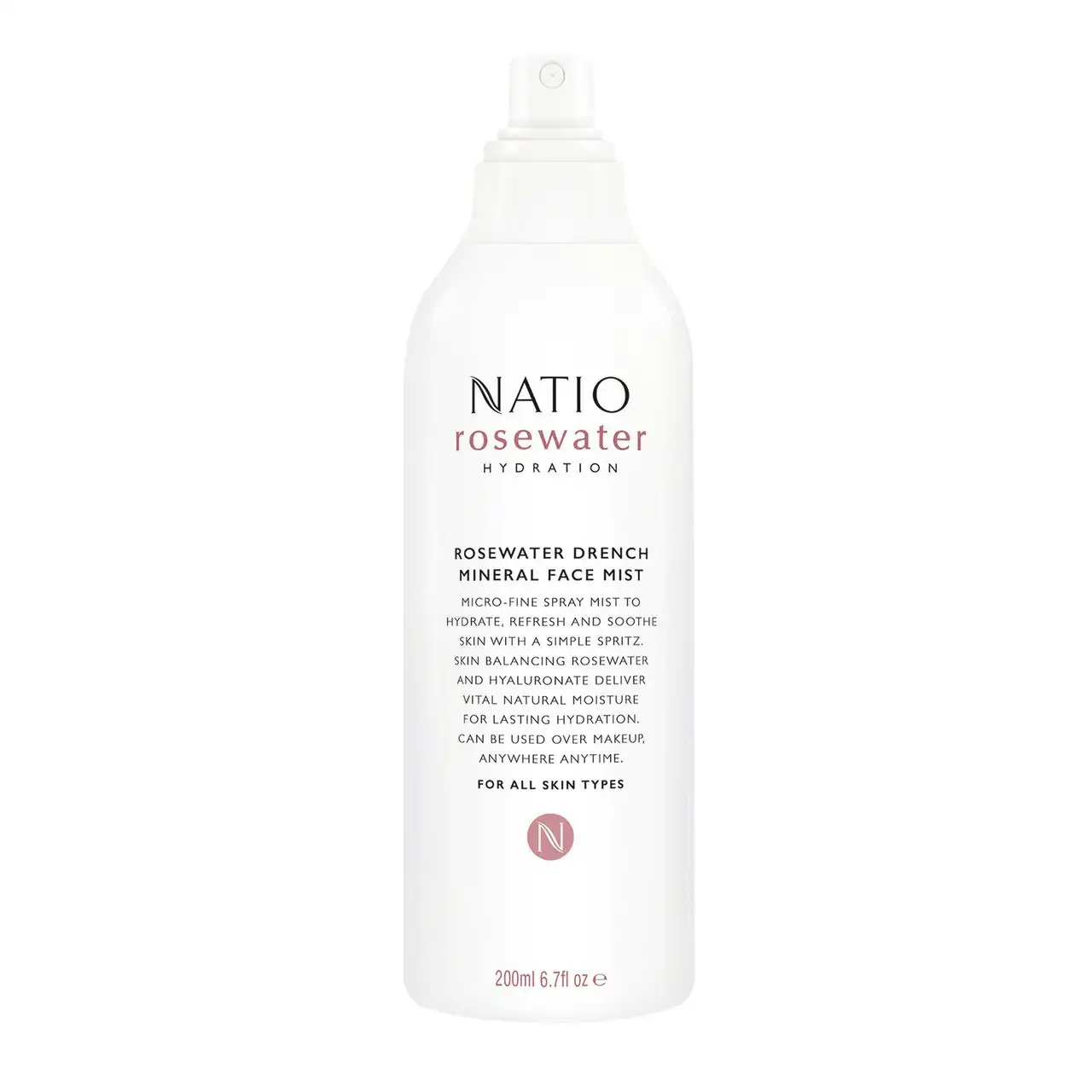 Natio Rosewater Drench Mineral Face Mist 200ml