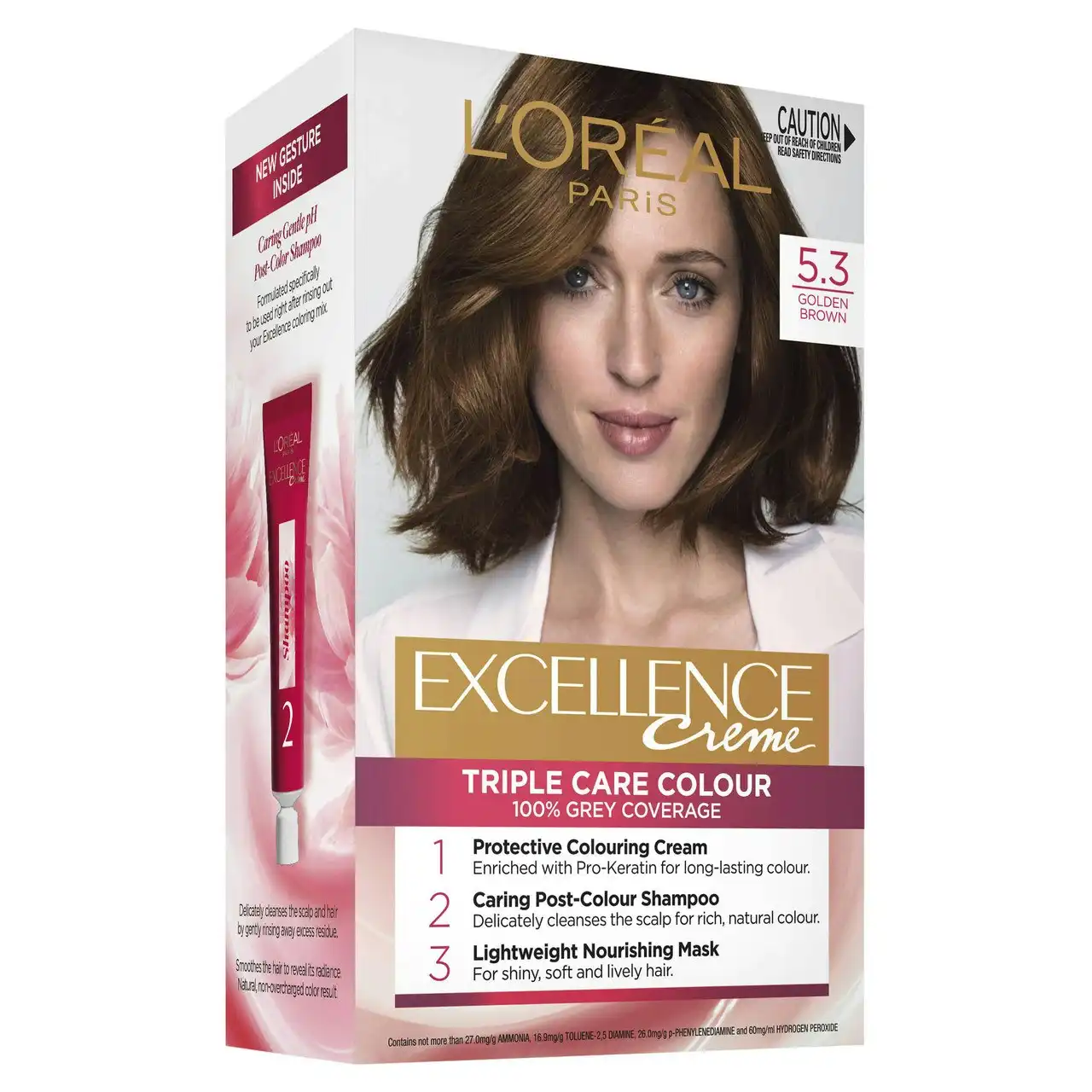 L'Oreal Paris Excellence Creme Permanent Hair Colour - 5.3 Golden Brown