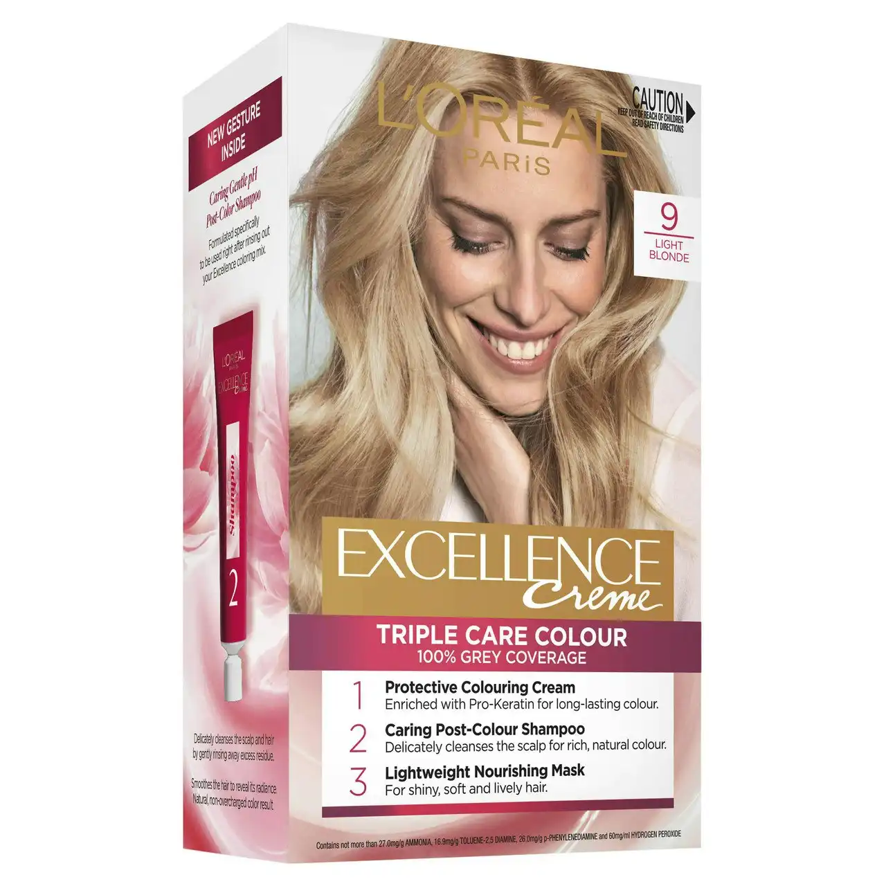 L'Oreal Paris Excellence Creme Permanent Hair Colour - 9 Light Blonde