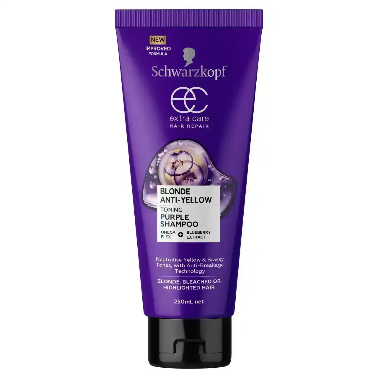 Schwarzkopf Extra Care Blonde Anti-Yellow Toning Purple Shampoo 250mL