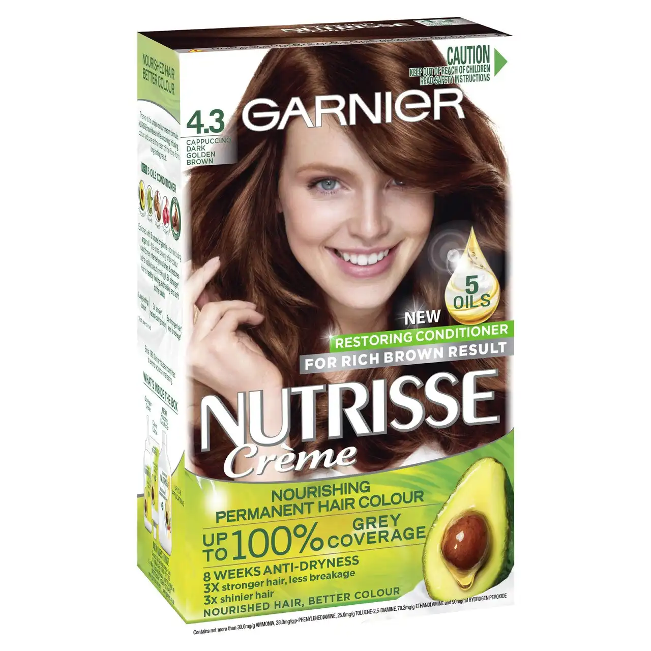 Garnier Nutrisse Permanent Hair Colour - 4.3 Cappuccino