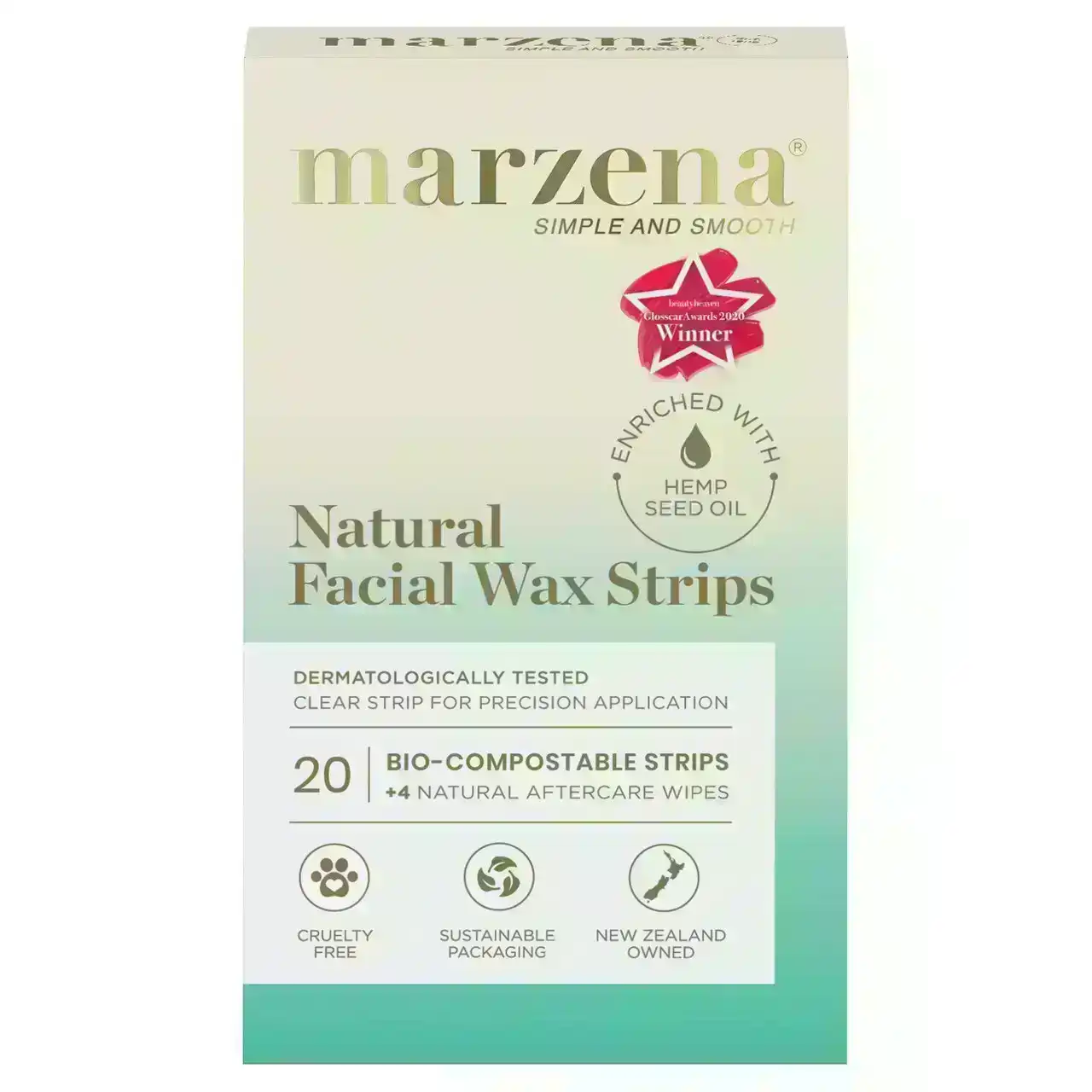 Marzena Natural Facial Wax Strips 20 Pack