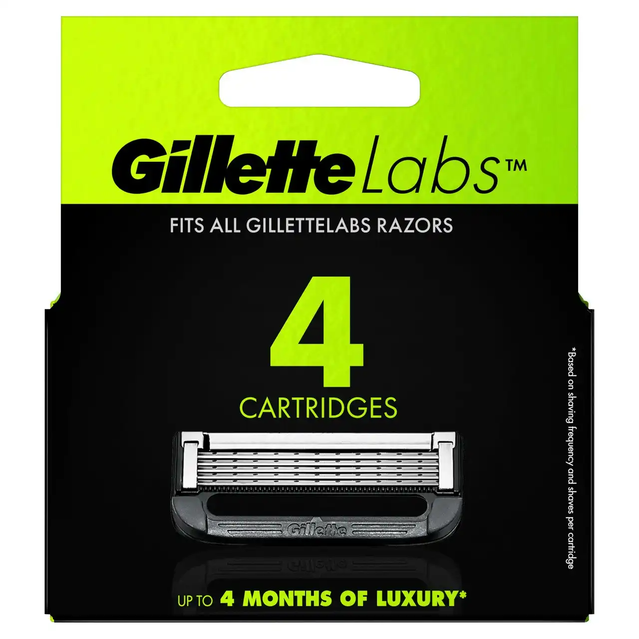 Gillette Labs razor blade refills, compatible with GilletteLabs with Exfoliating Bar and Heated Razor, 5 blades, 4 count