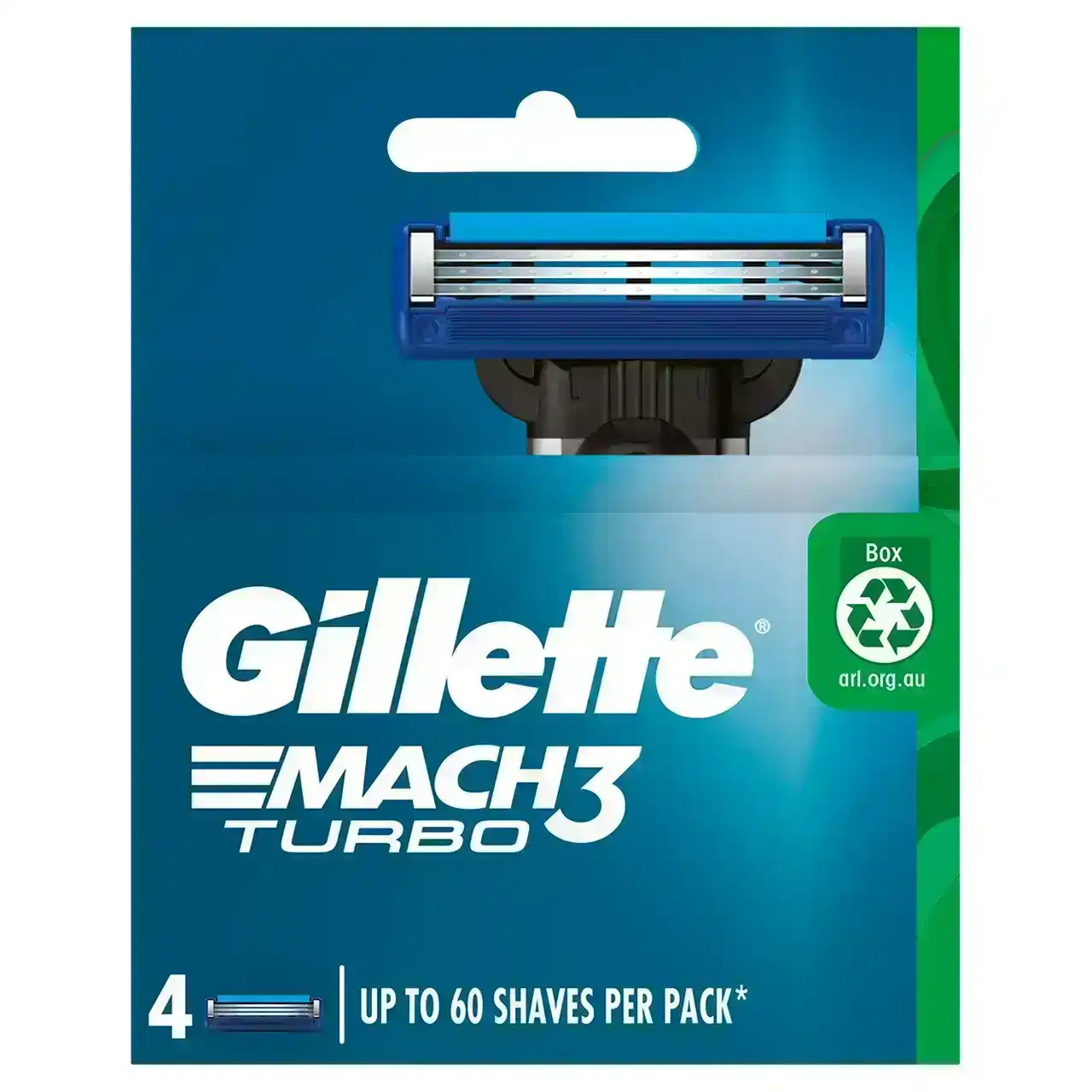 Gillette Mach3 Turbo Replacement Cartridges 4 Count