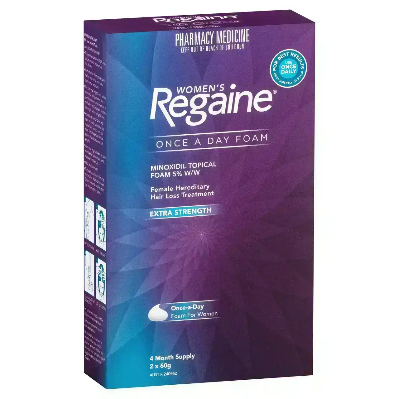 Regaine Women&#39;s Extra Strength Minoxidil Foam Hair Regrowth Treatment 2 x 60g