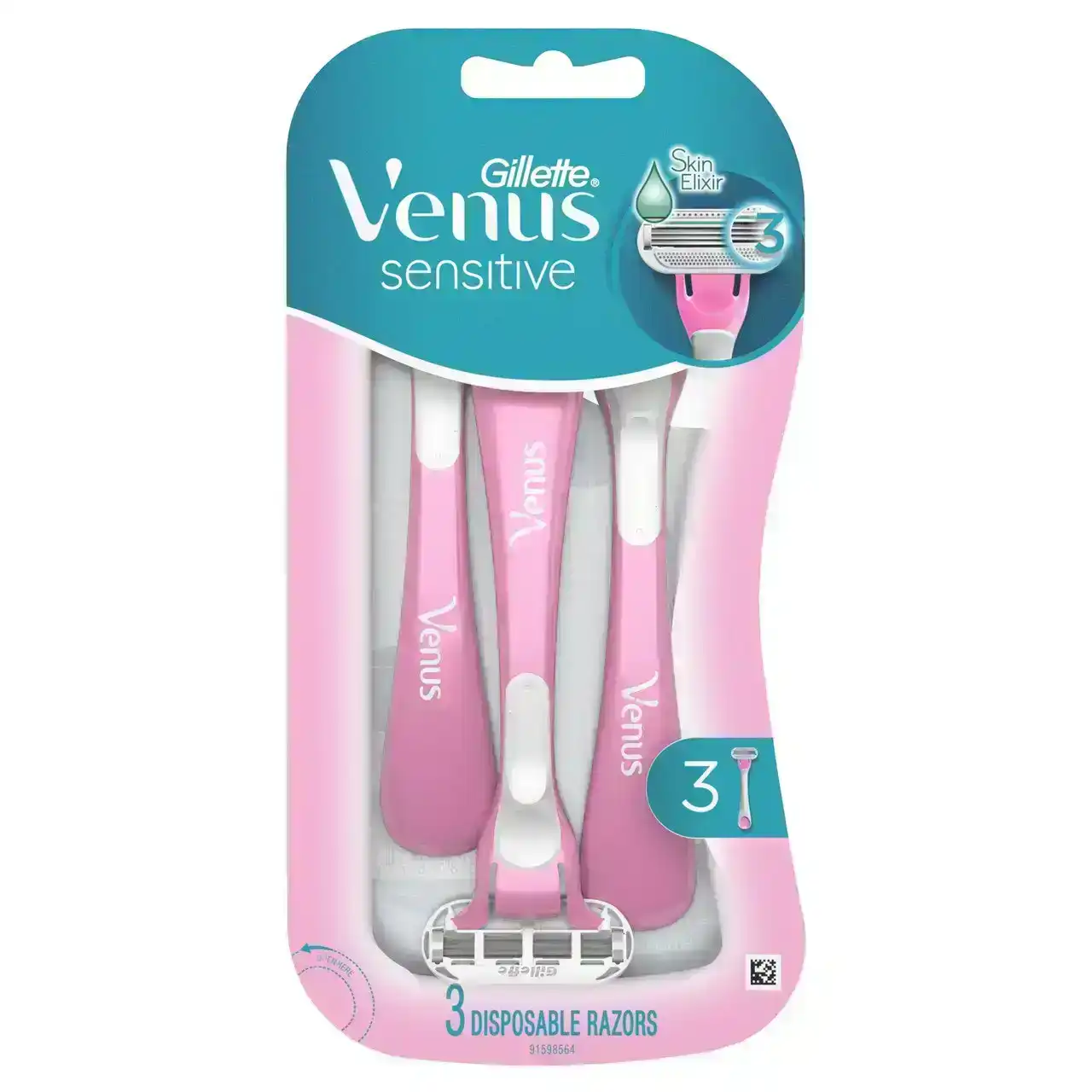 Gillette Venus Sensitive Women&#39;s Disposable Razors 3 Pack
